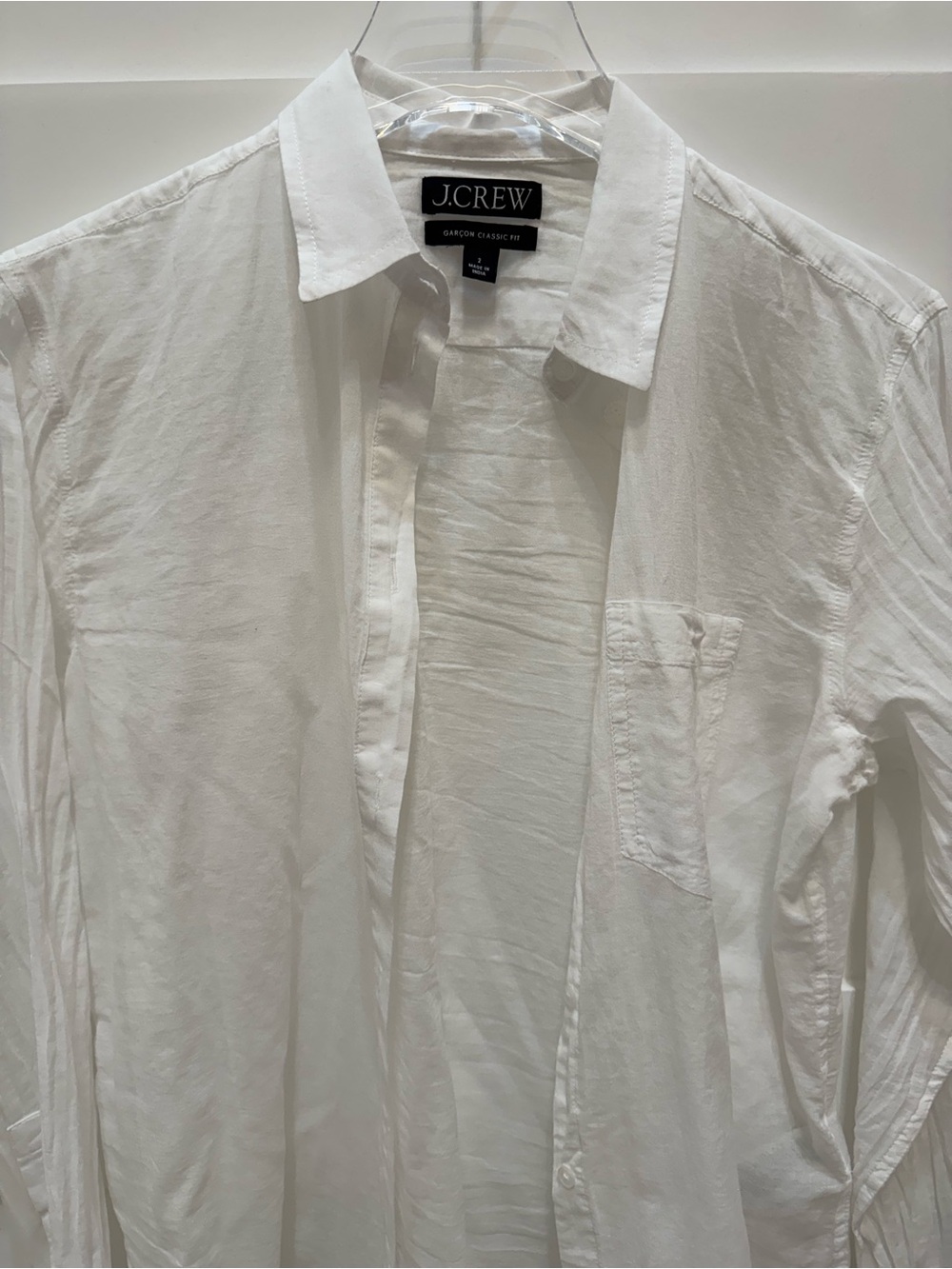 J. Crew women’s White Button-Front cotton light Dress Shirt - Picture 5 of 6
